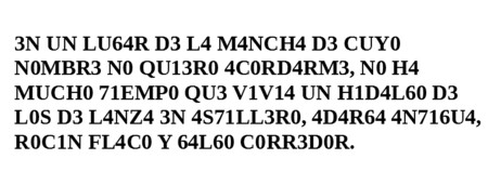 Mensaje encriptado en el que se mezclan números y letras