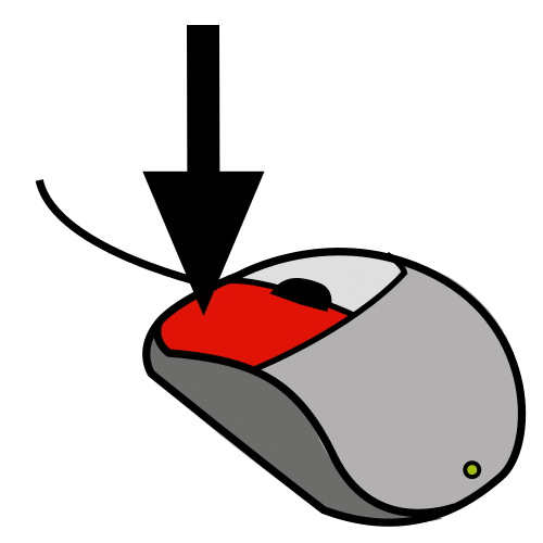 Pictograma hacer clic para personas TEA